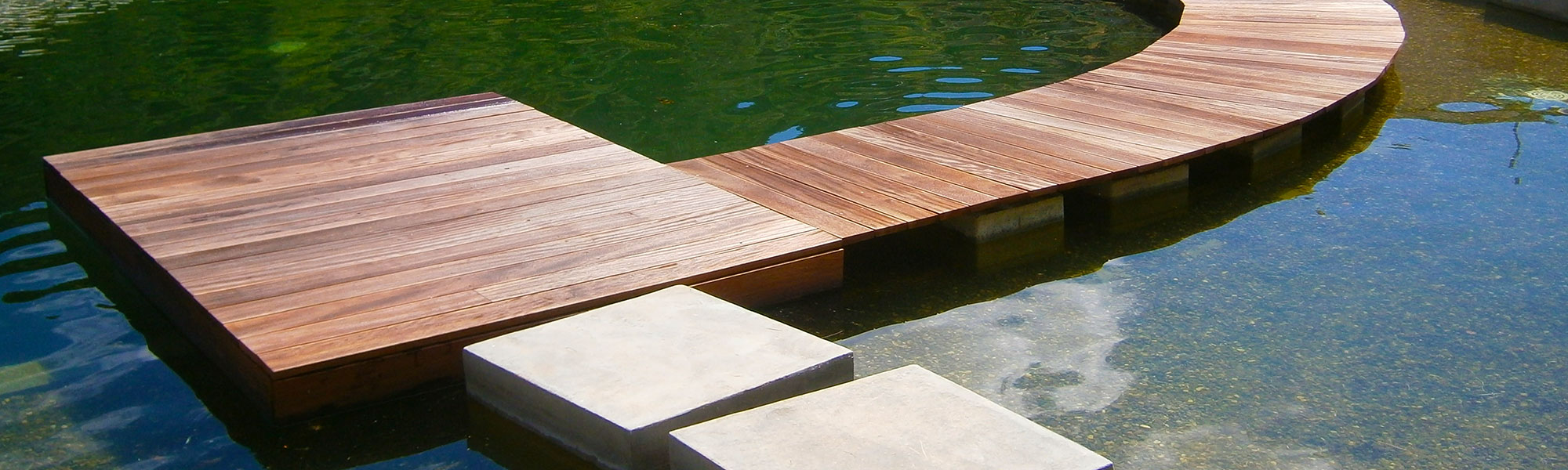 Wood deck on water