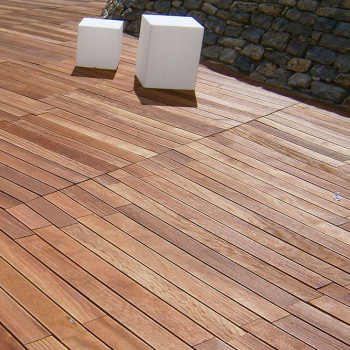 Wellness center wood deck detail