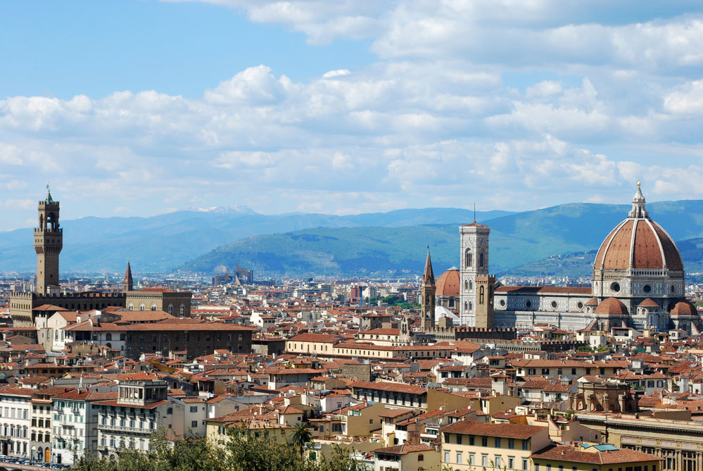 Panoram di Firenze con il Duomo e Palazzo Vecchio